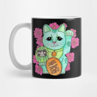 Green Maneki Neko Mug